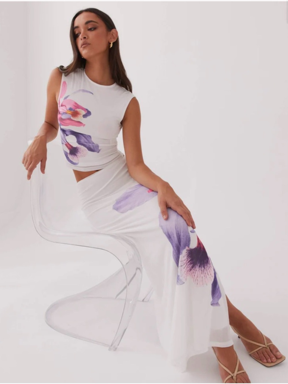 Peppermayo Mesh Maxi Skirt & Mesh Top Matching Set - Picture 2 of 8